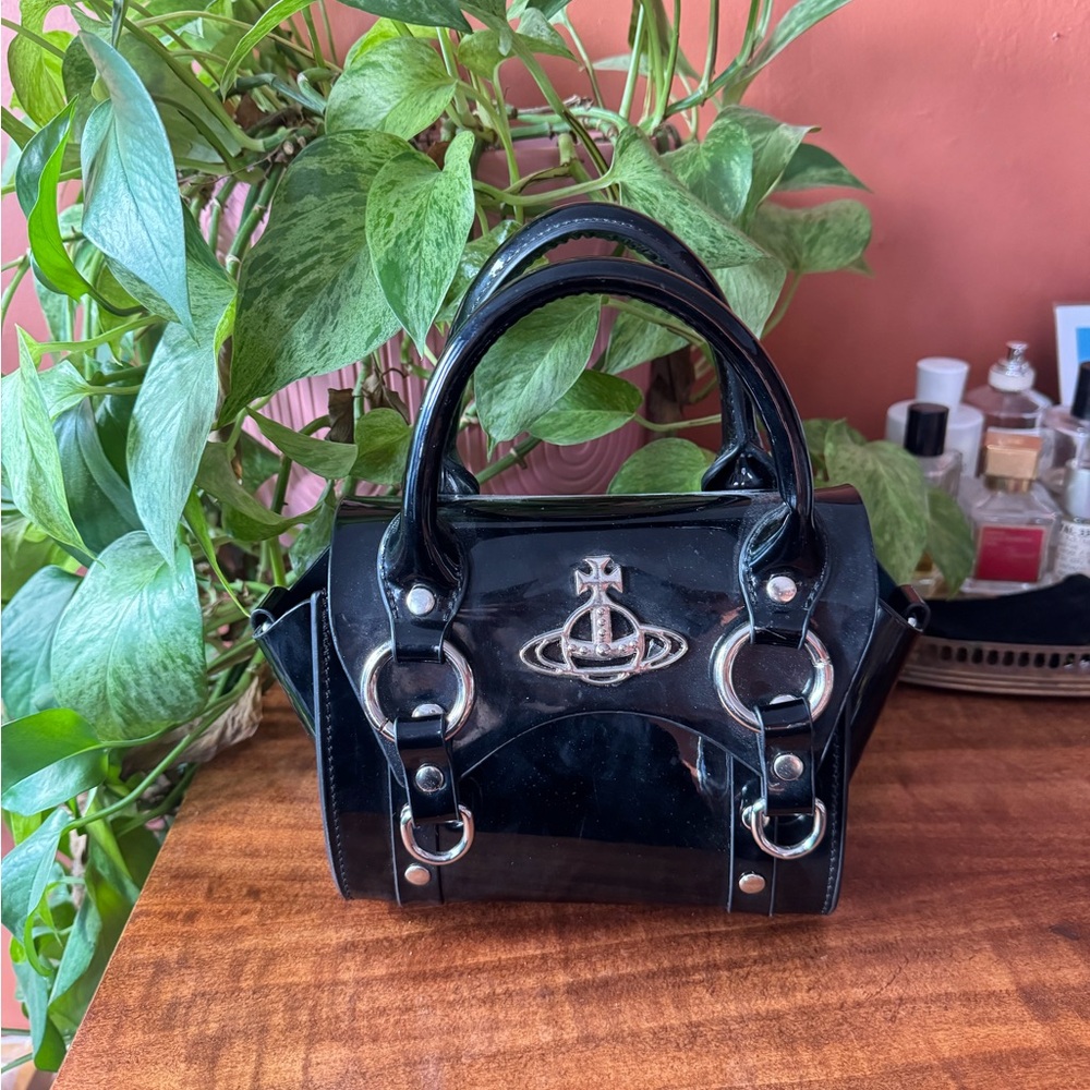 Vivienne Westwood Black Patent Mini Satchel